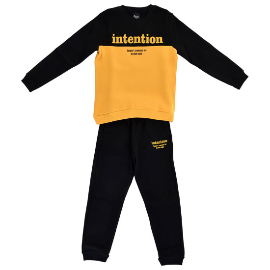 Target Παιδικές φόρμες σετ Crewneck & Cuffed Pants Fleece "Intention"